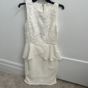 Peplum off white dress